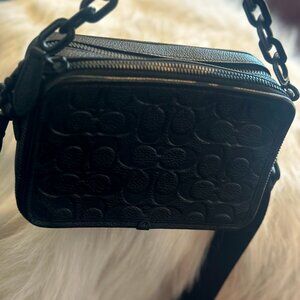 Coach Leather Crossbody bag with black chain